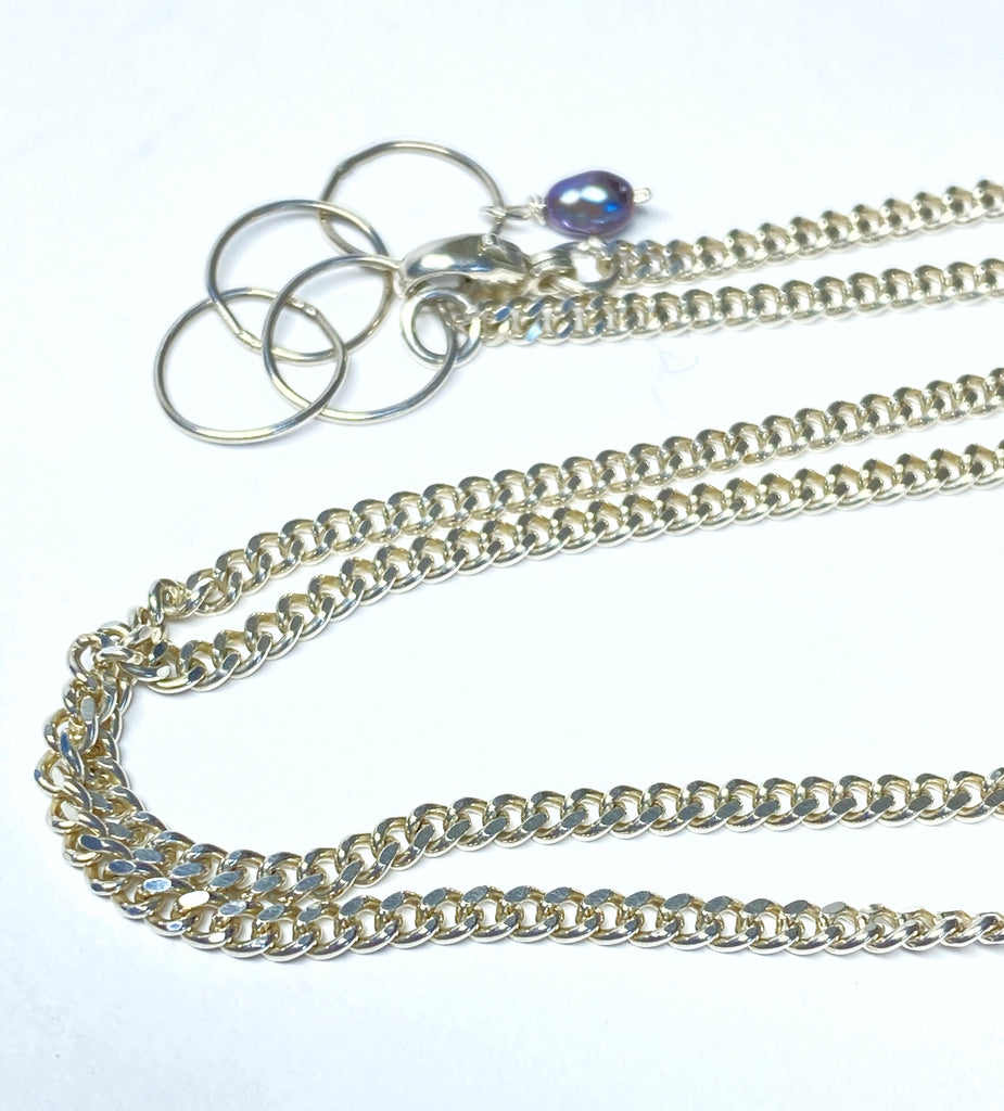 Silver Grey Baroque Pearl Cluster Pendant in Sterling Silver