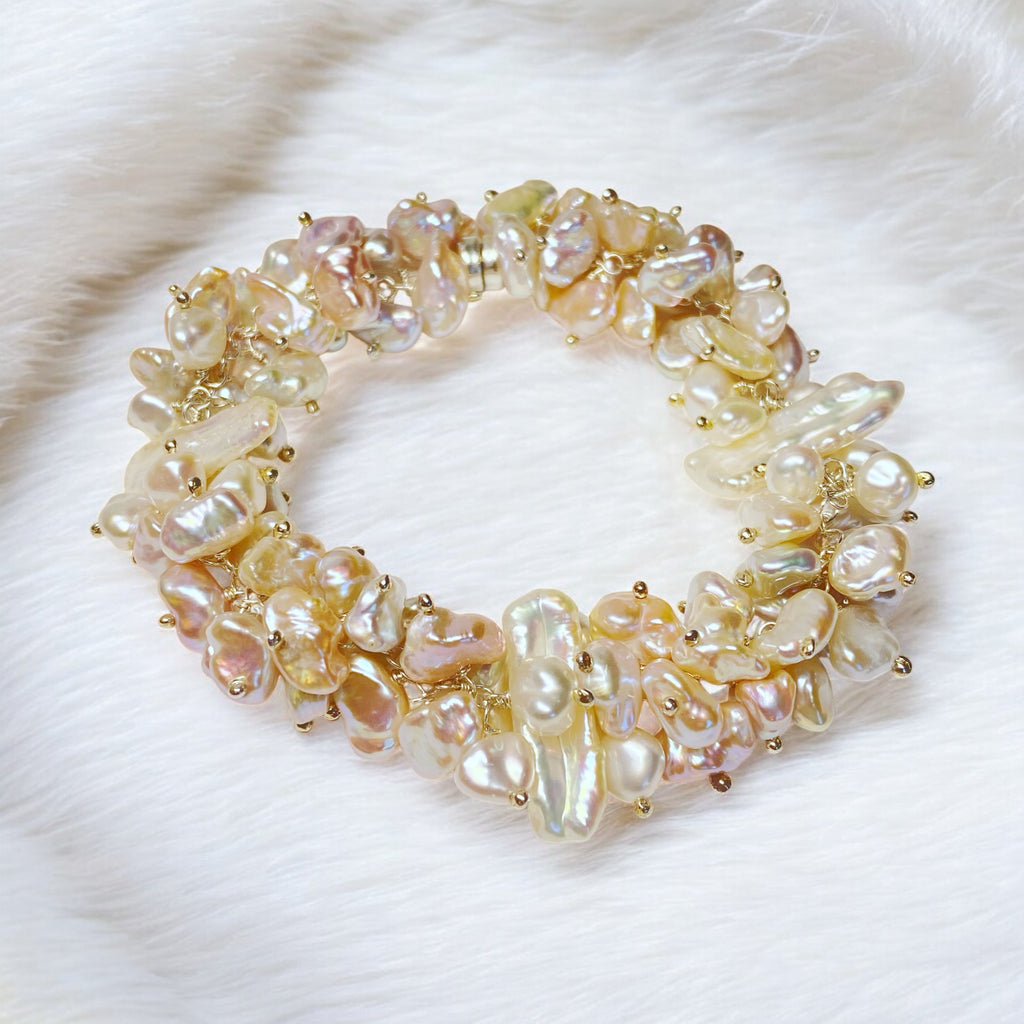 Sterling Silver and Keishi Pearl Wedding Bracelet - Doolittle