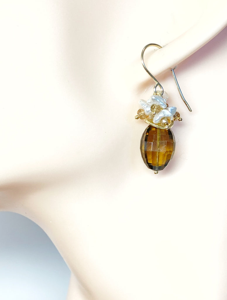Tourmaline, Brown, Gemstone and Gold Filled Earring - Doolittle