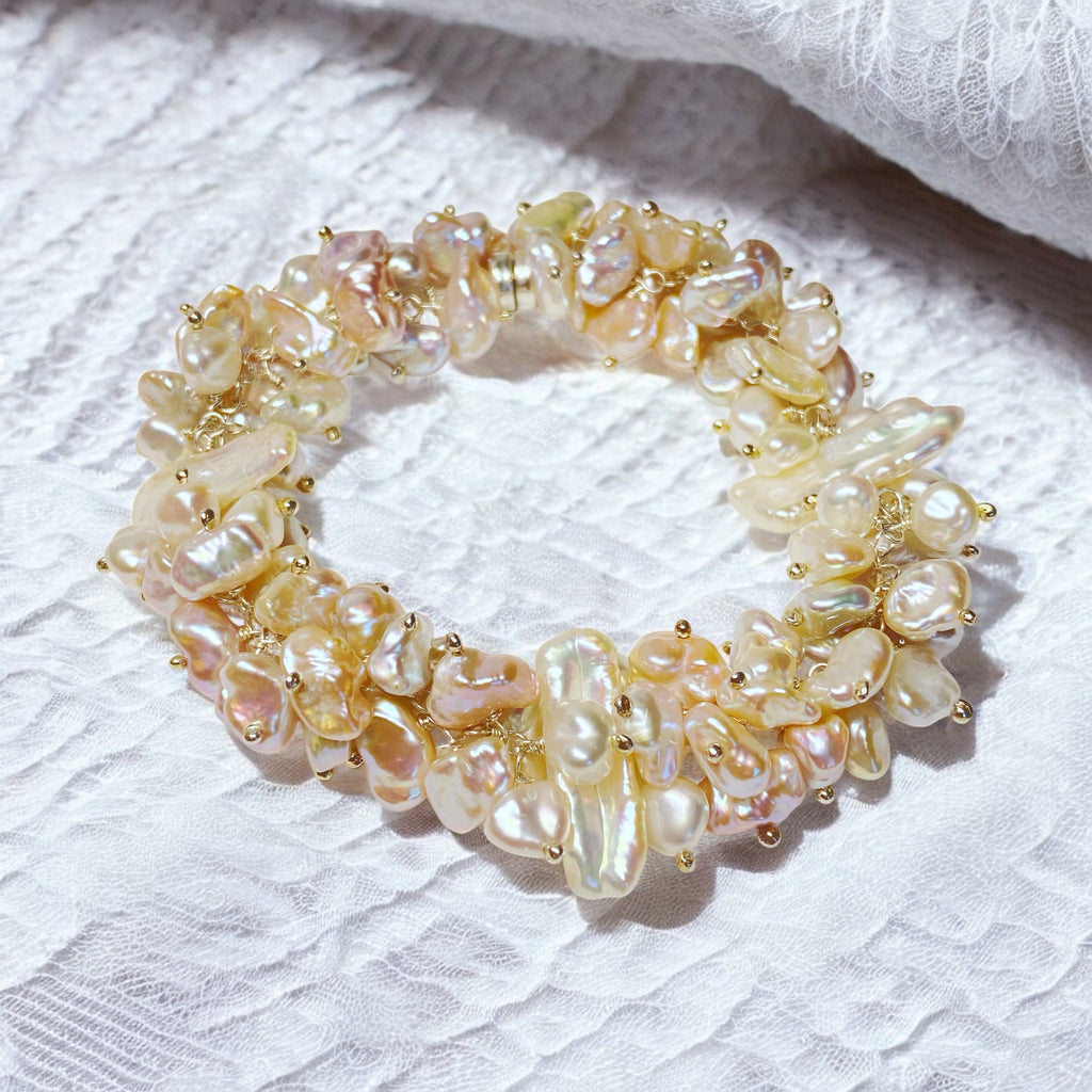 Sterling Silver and Keishi Pearl Wedding Bracelet - Doolittle