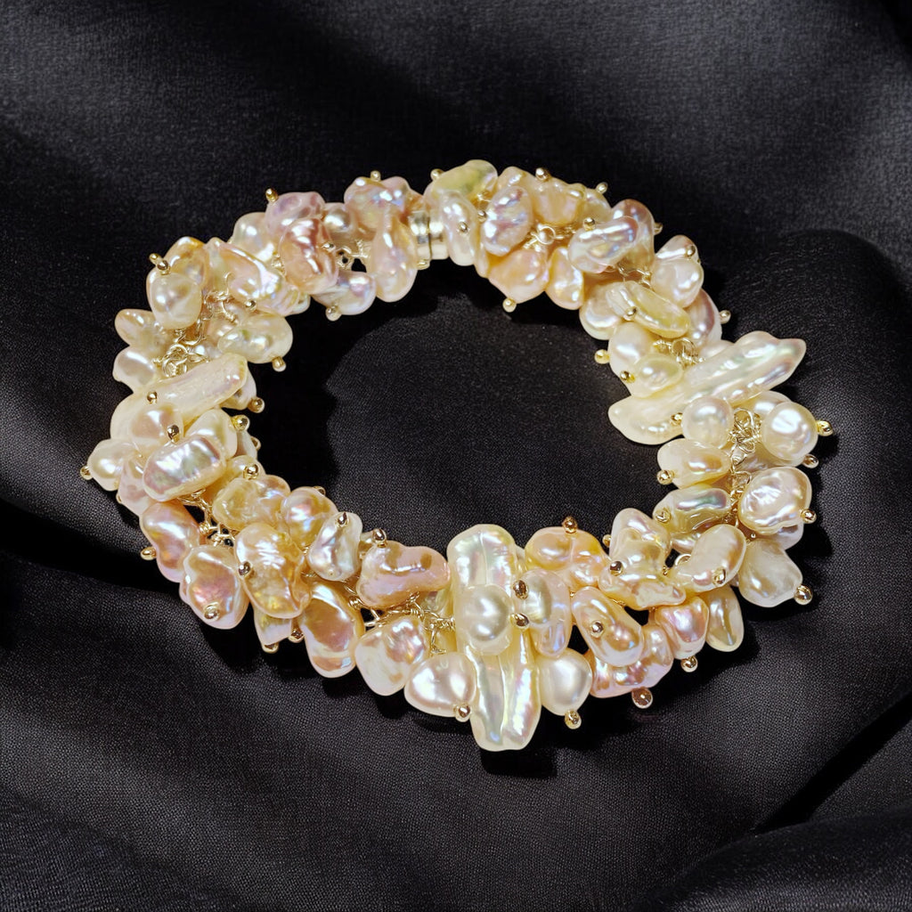 Sterling Silver and Keishi Pearl Wedding Bracelet - Doolittle