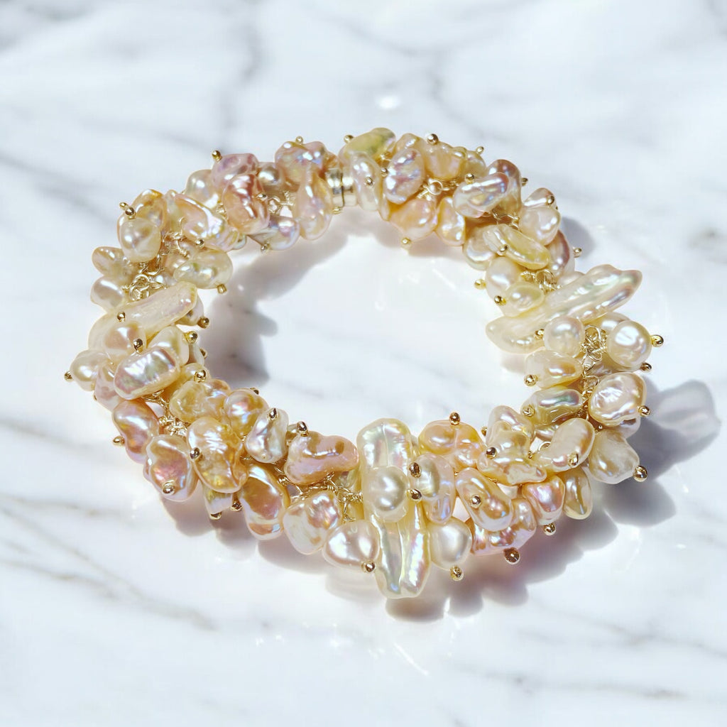 Sterling Silver and Keishi Pearl Wedding Bracelet - Doolittle