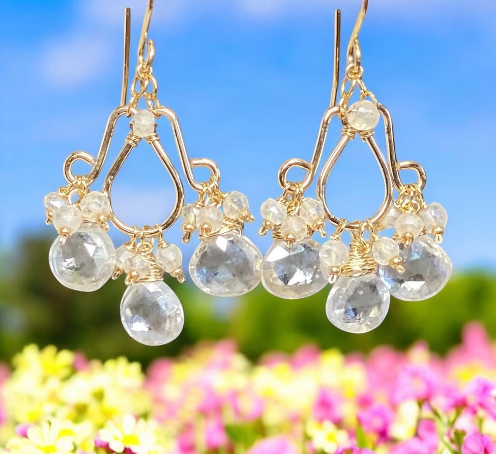 Mystic Crystal Quartz Chandelier Earrings Gold Fill 2