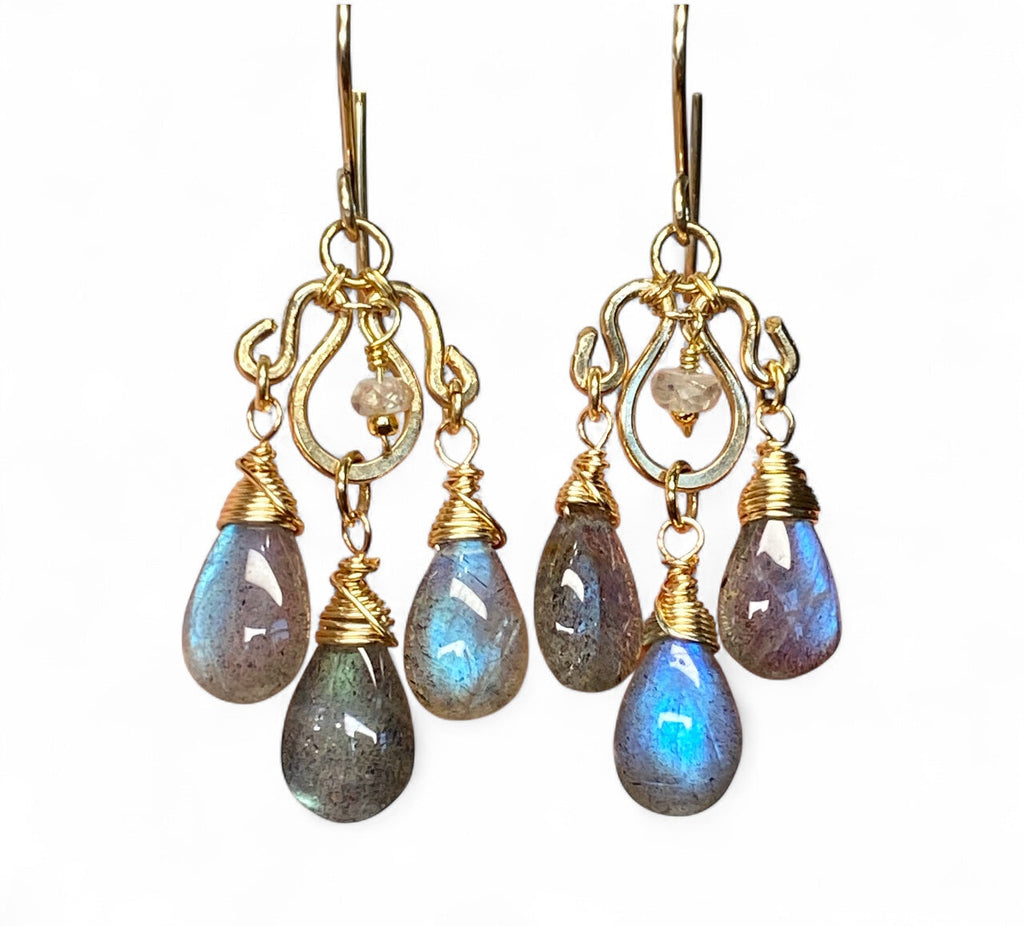 Labradorite 14 kt Gold Fill Chandelier Earrings