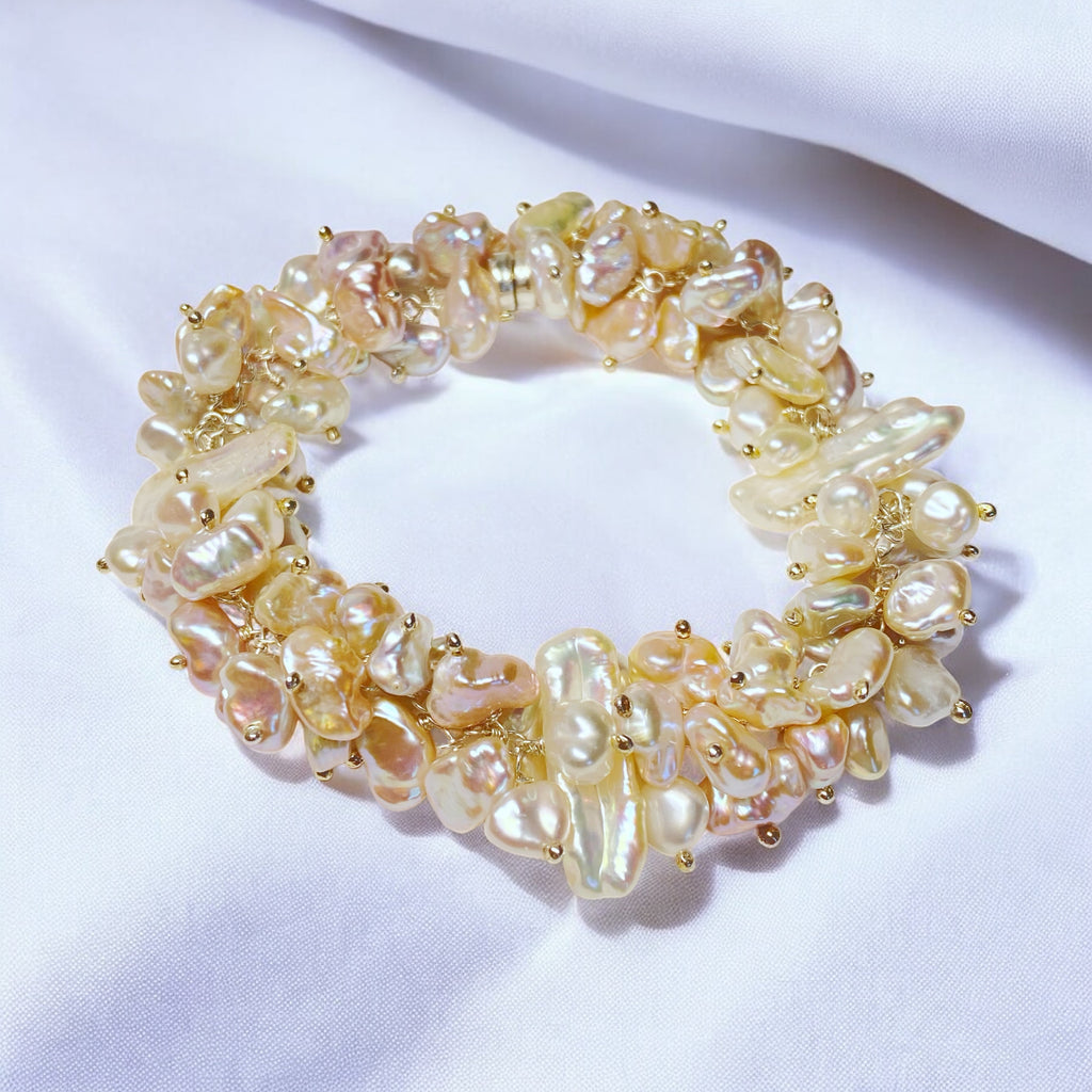 Sterling Silver and Keishi Pearl Wedding Bracelet - Doolittle
