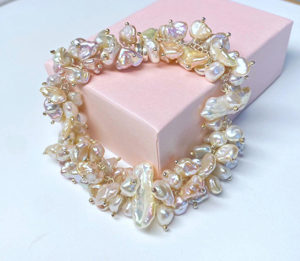 Sterling Silver and Keishi Pearl Wedding Bracelet - Doolittle