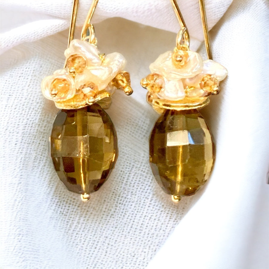 Tourmaline, Brown, Gemstone and Gold Filled Earring - Doolittle