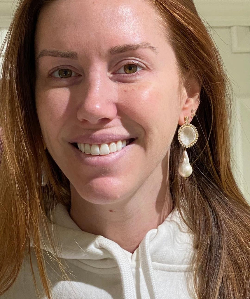 White Tabasco Geode Earrings Diamond Style