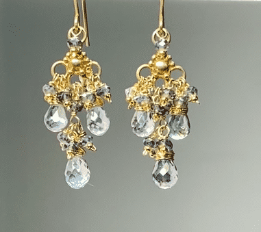 Mystic Topaz Statement Chandelier Earrings Gold