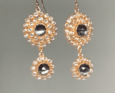 Diamond Slice Look White Topaz Earrings Rose Gold - Doolittle