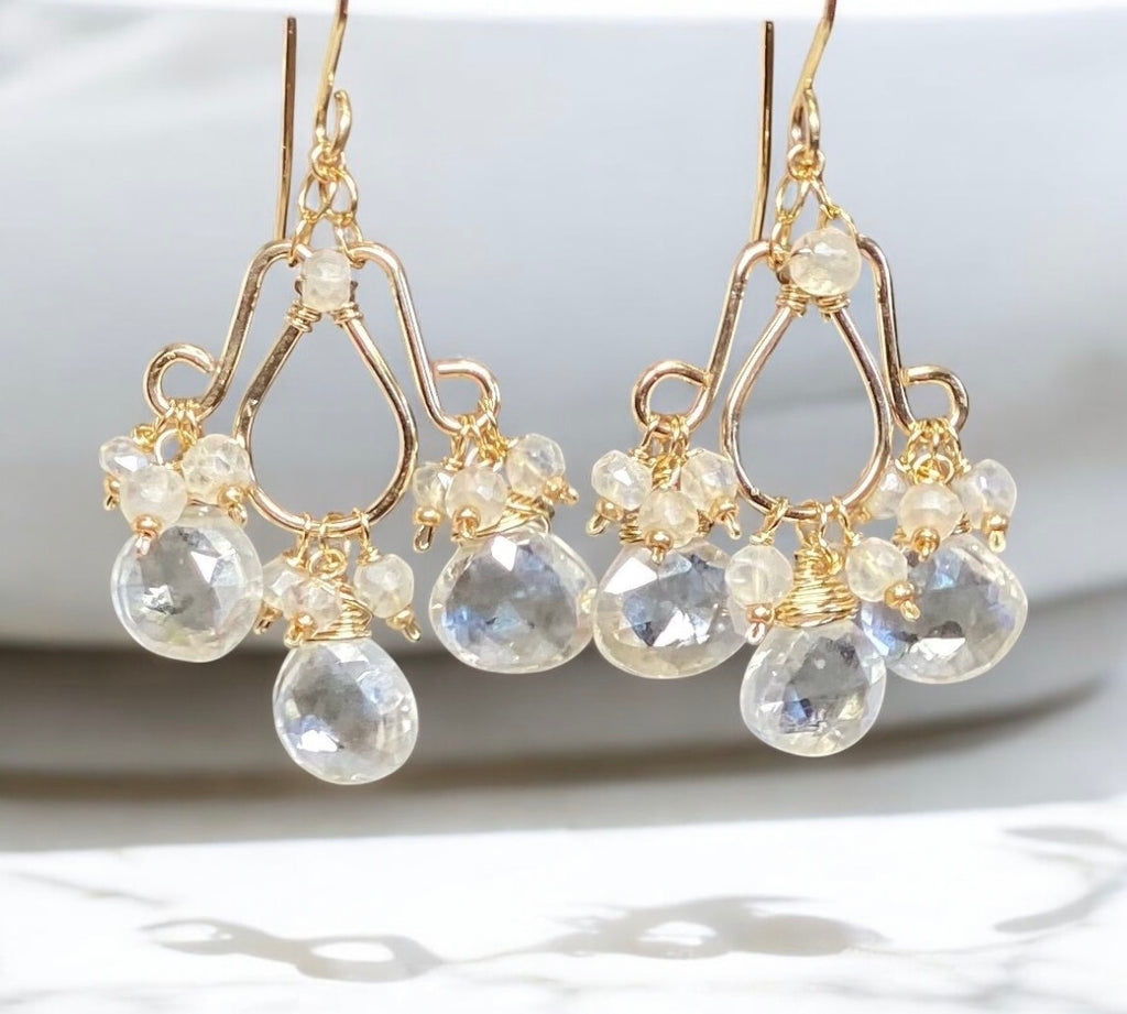 Mystic Crystal Quartz Chandelier Earrings Gold Fill 2