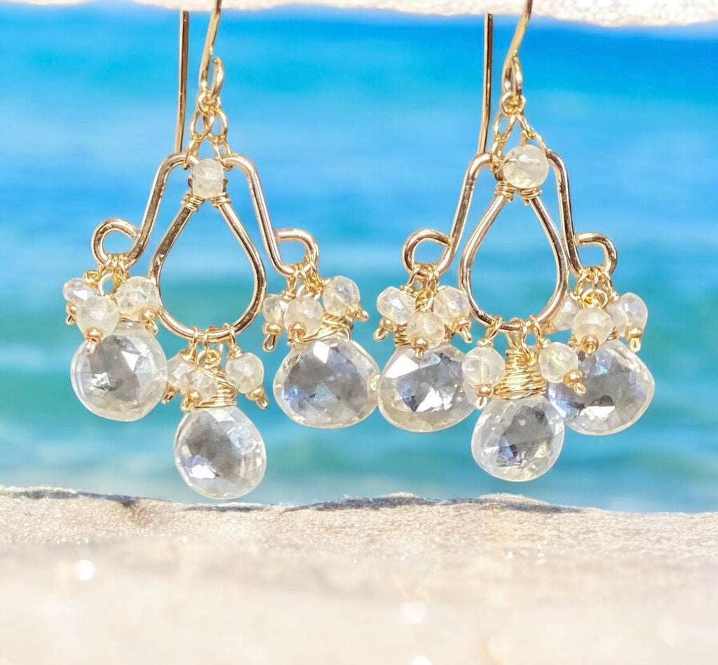 Mystic Crystal Quartz Chandelier Earrings Gold Fill 2