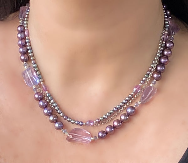 Brand new✨ Amethyst Pearl Long Necklace pinkamethystpearlnecklace1_gra