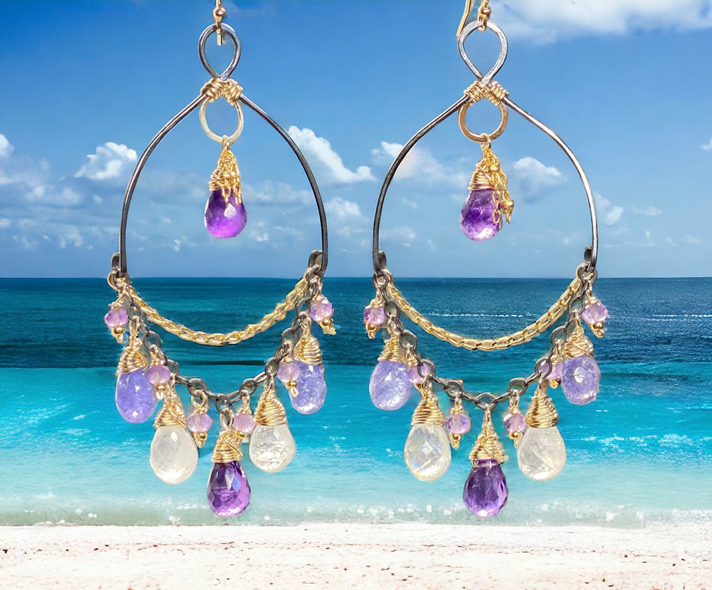 tanzanite_amethyst_mixed_metal_chandelier_earrings