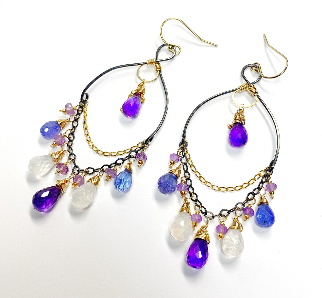 tanzanite_amethyst_mixed_metal_chandelier_earrings