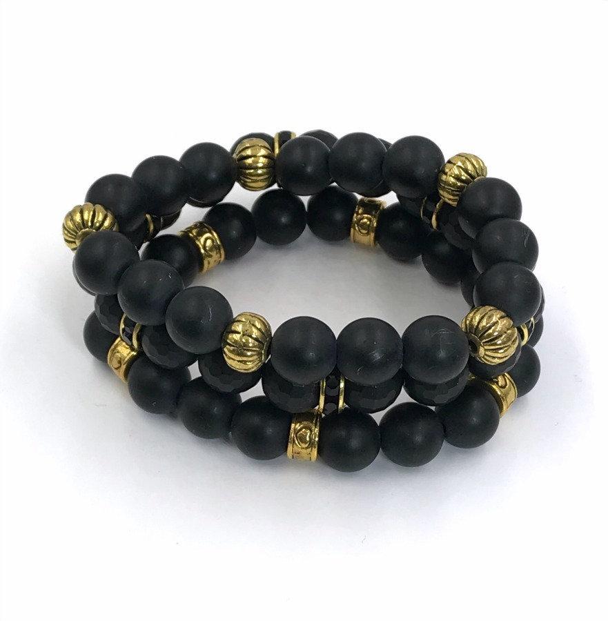 Stack Gold Stretch Beaded Layering Bracelets - doolittlejewelry