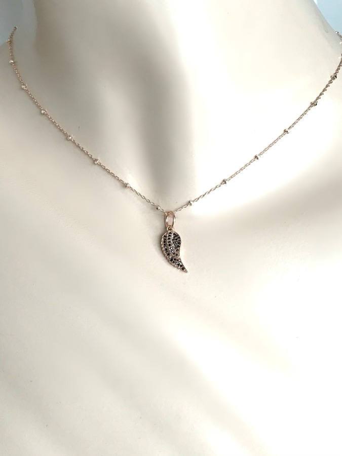 Rose Gold Angel Wing Charm Necklace - doolittlejewelry