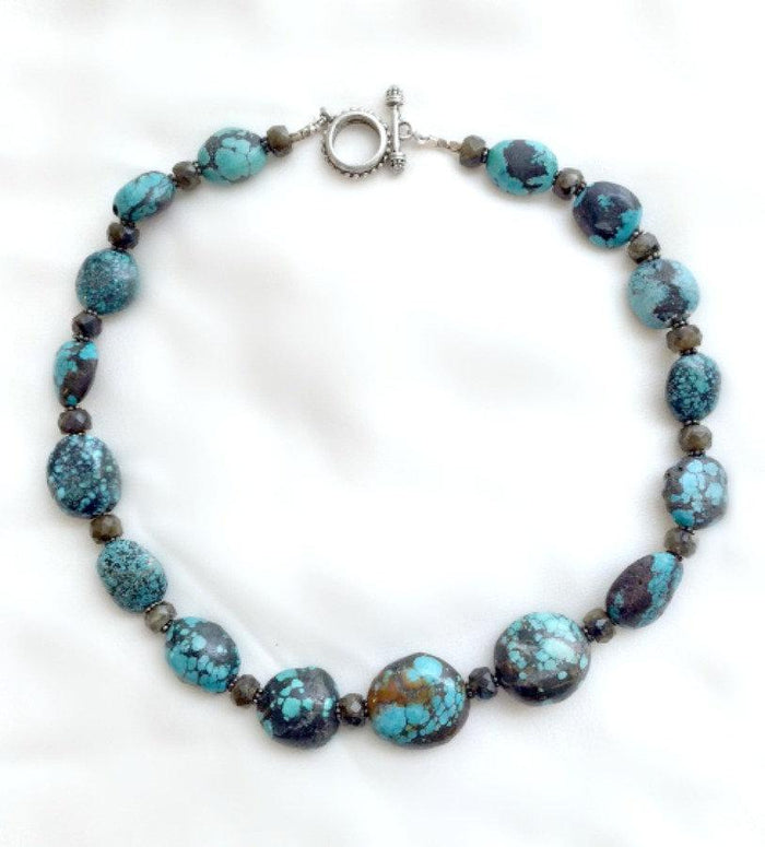 Turquoise Chunky Choker Statement Necklace - doolittlejewelry
