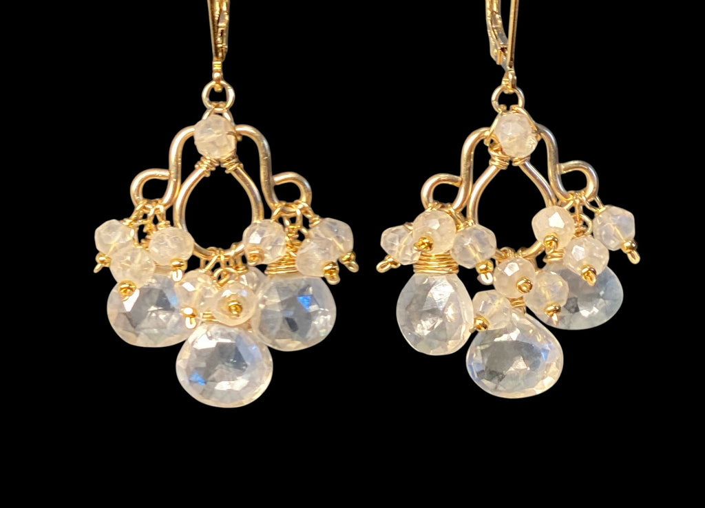 Mystic Crystal Quartz Chandelier Earrings Gold Fill 2