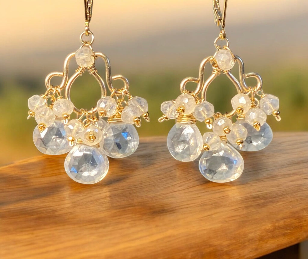 Mystic Crystal Quartz Chandelier Earrings Gold Fill 2