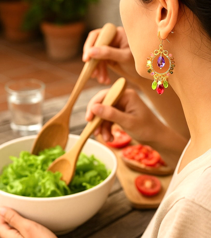 Gold Fill Chandelier Earrings: Tourmaline, Peridot, Amethyst, Rubellite
