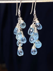 Aquamarine Dangle Earrings, Gold Fill, or Sterling Silver - Doolittle