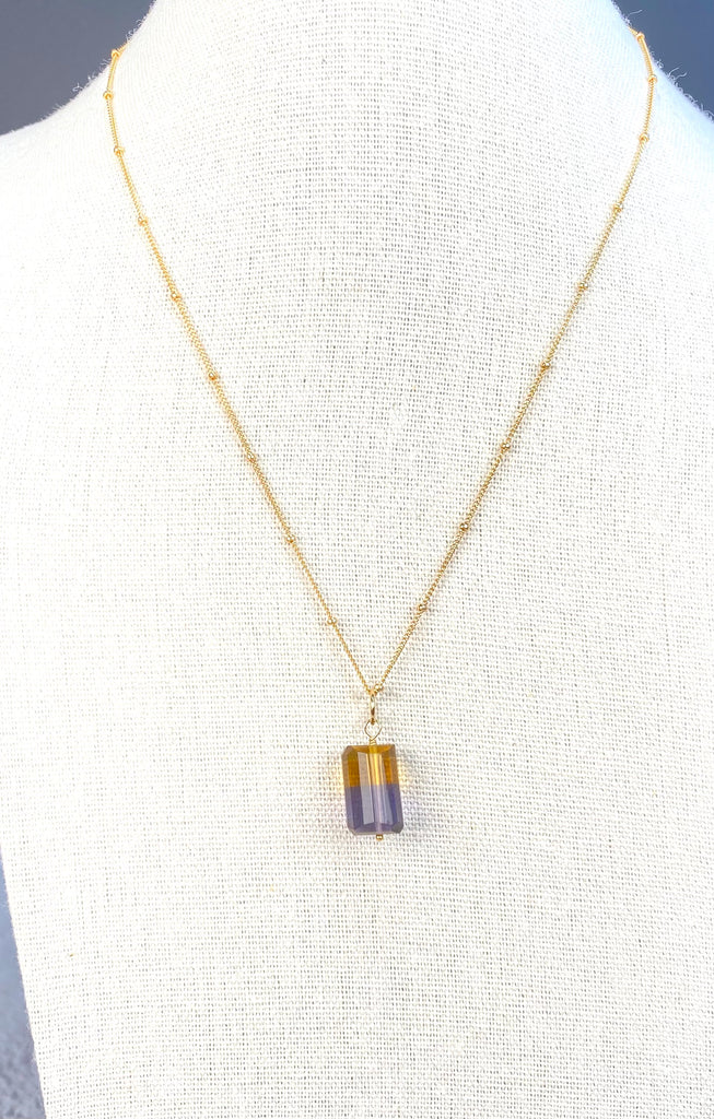 Ametrine Pendant Necklace on 14k Gold-Filled Satellite Chain