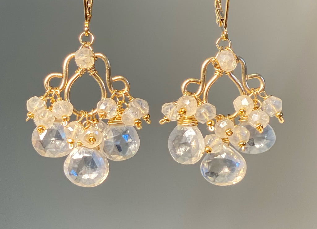 Mystic Crystal Quartz Chandelier Earrings Gold Fill 2