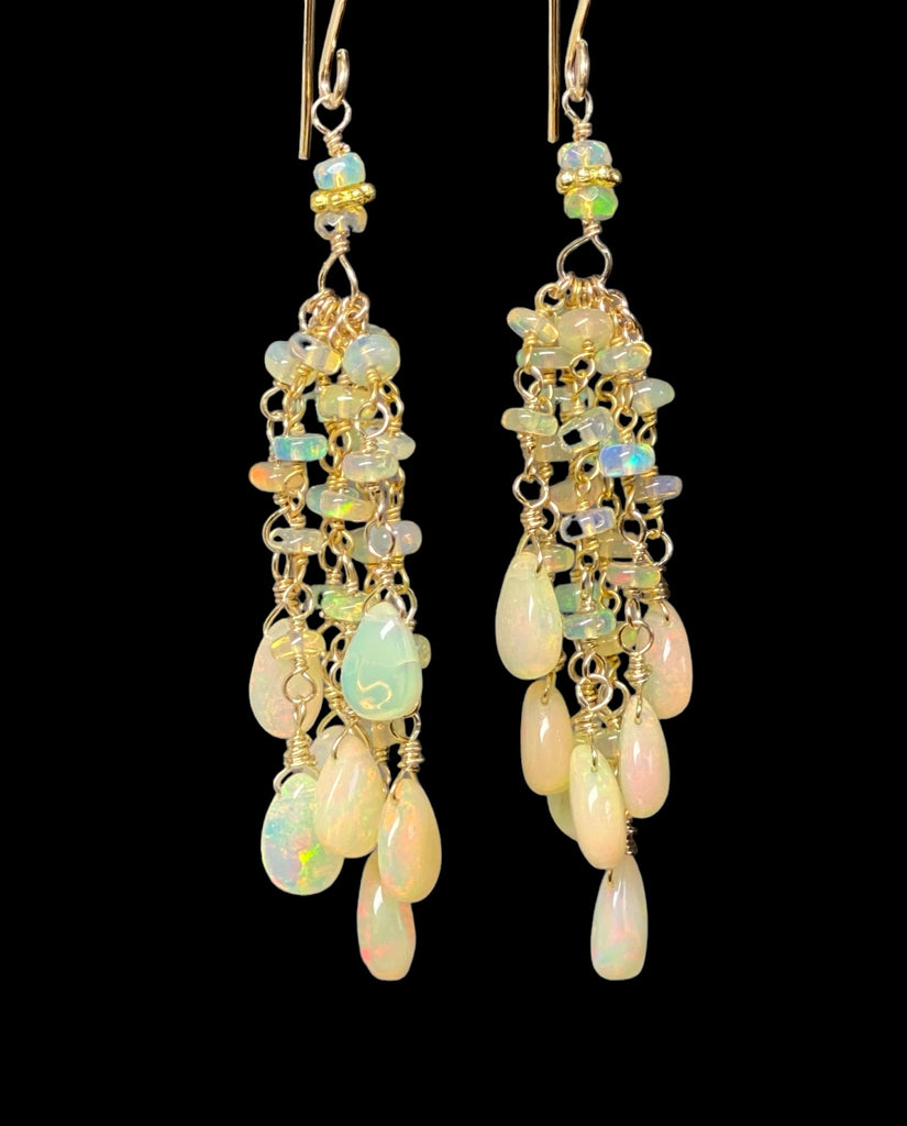 Ethiopian Opal Tassel Earrings