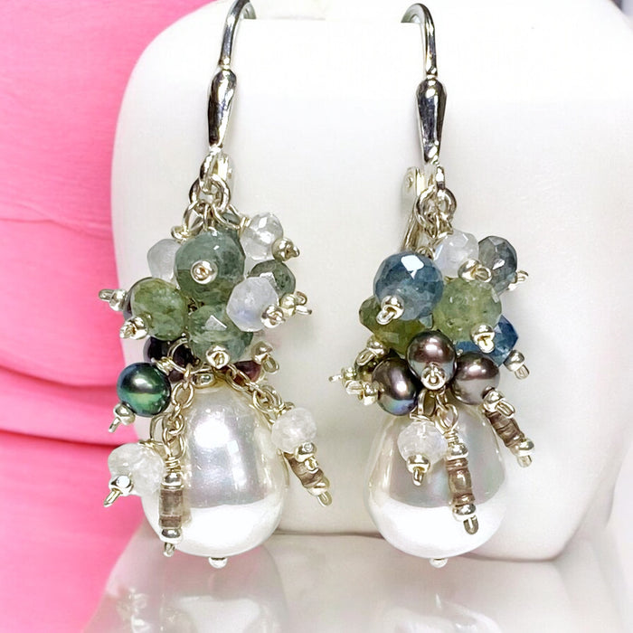 Moss_aquamarine_and_pearl_cluster_earrings_in_sterling_silver