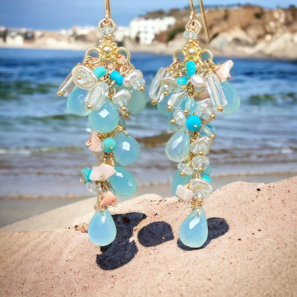 Aqua Blue Droplet Earrings– Chic Ophicial