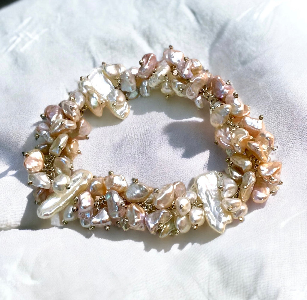 Sterling Silver and Keishi Pearl Wedding Bracelet - Doolittle