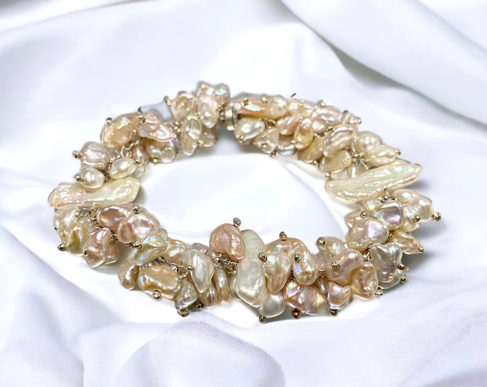 Sterling Silver and Keishi Pearl Wedding Bracelet - Doolittle