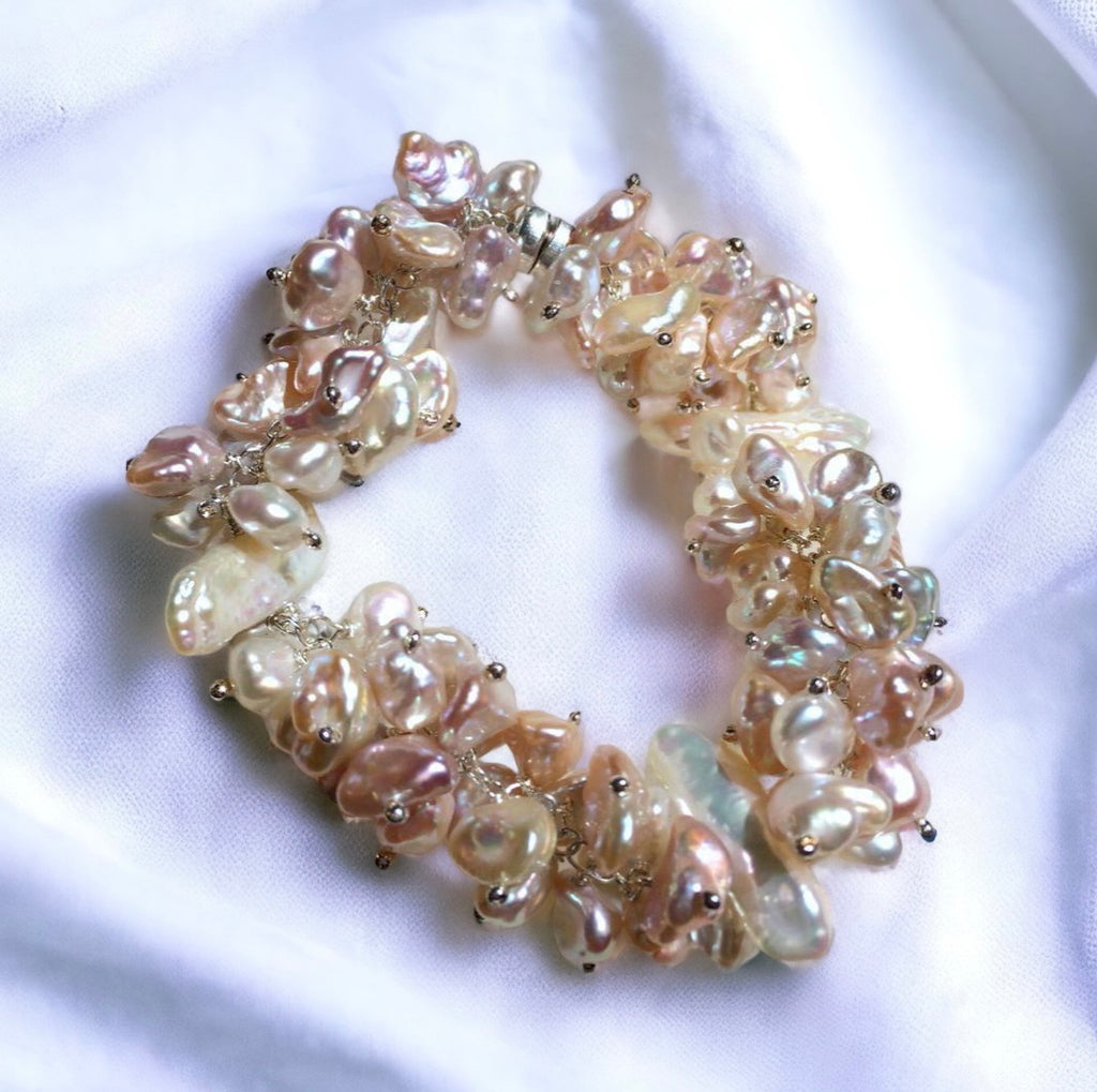 Sterling Silver and Keishi Pearl Wedding Bracelet - Doolittle