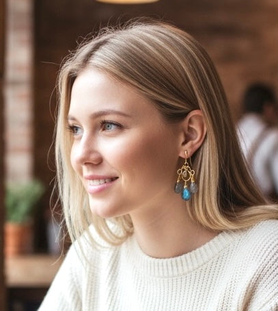 Labradorite 14 kt Gold Fill Chandelier Earrings