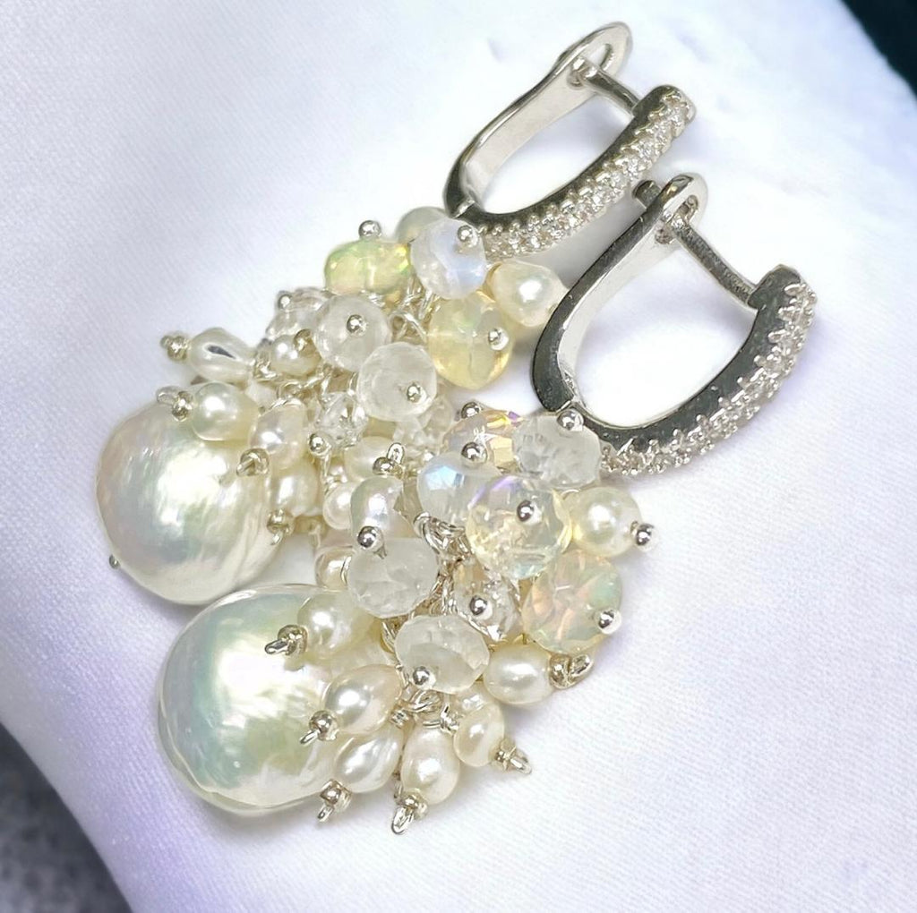 glamorous, high quality, handmade bridal wedding pearl earrings
