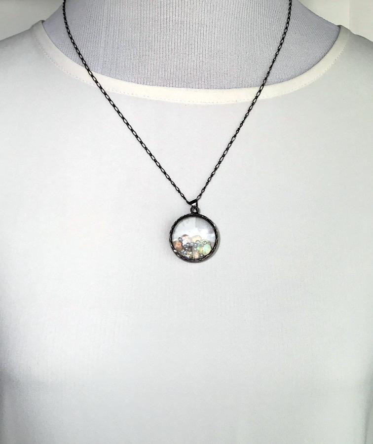 Opal Moonstone and Pearl Sterling Silver Necklace - doolittlejewelry