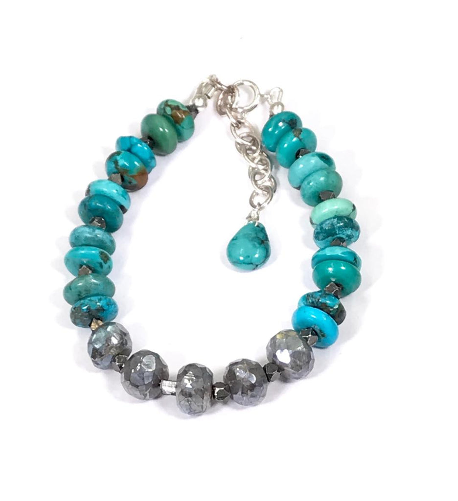 Sterling Silver and Grey Labradorite Adjustable Bracelet - doolittlejewelry