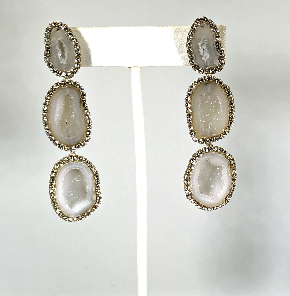 Triple Druzy Dangle Earrings - doolittlejewelry