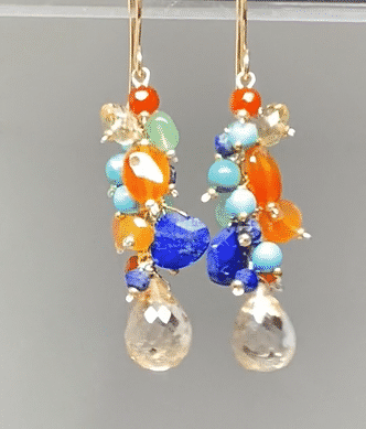 Colorful Gem Dangle Earrings