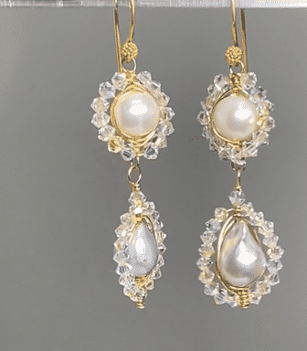 Sparkly Akoya Saltwater and Freshwater Crystal Earrings