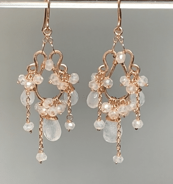 Large rose sales gold chandelier earrings
