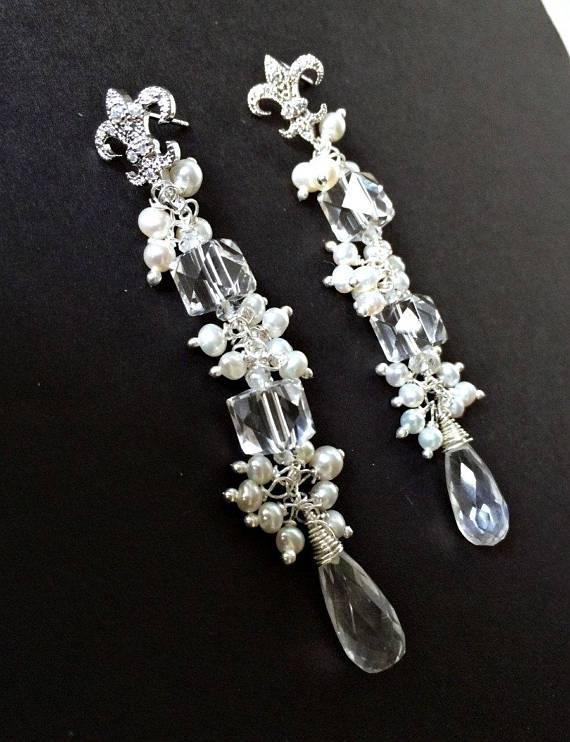 Rock Crystal Wire Wrap Cluster Earrings - doolittlejewelry