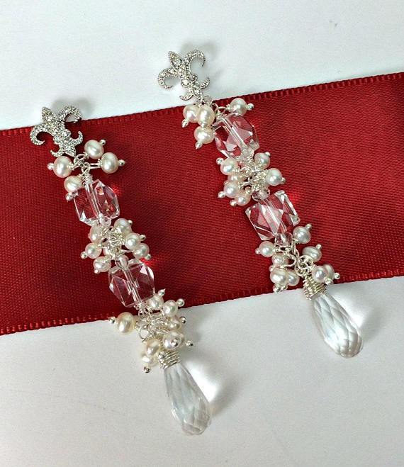 Rock Crystal Wire Wrap Cluster Earrings - doolittlejewelry