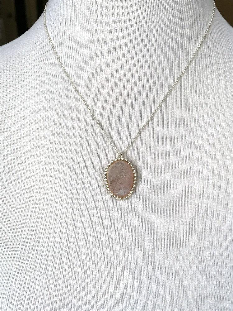 Blush Tabasco Geode Pendant Wedding Necklace - doolittlejewelry