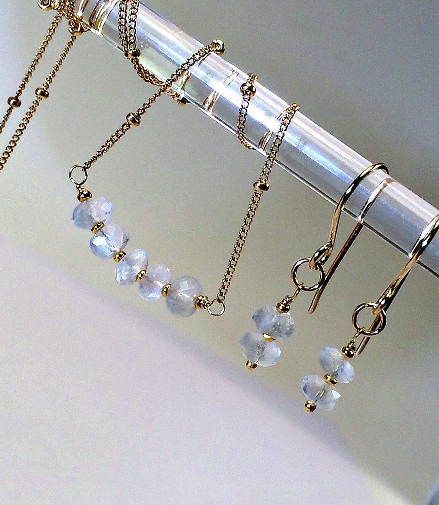 Moonstone Bar Delicate Layering Stacking Necklace - doolittlejewelry