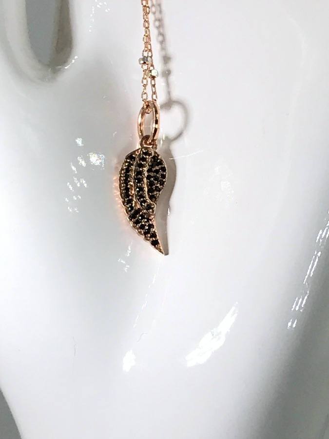 Rose Gold Angel Wing Charm Necklace - doolittlejewelry