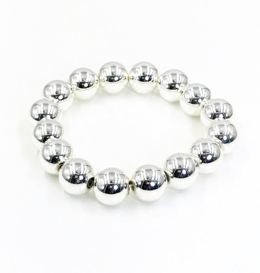 Silver Stack and Hematite Stretchy Bracelet - doolittlejewelry