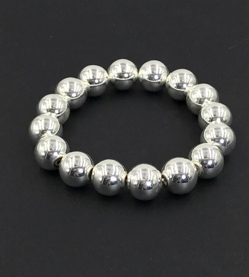 Silver Stack and Hematite Stretchy Bracelet - doolittlejewelry