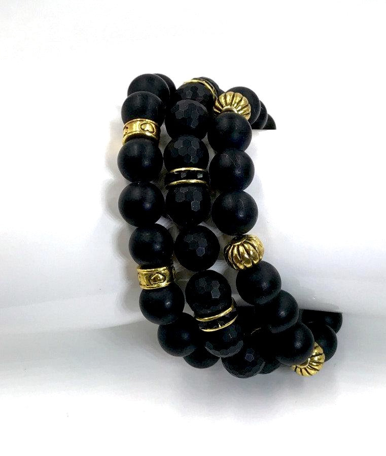 Stack Gold Stretch Beaded Layering Bracelets - doolittlejewelry